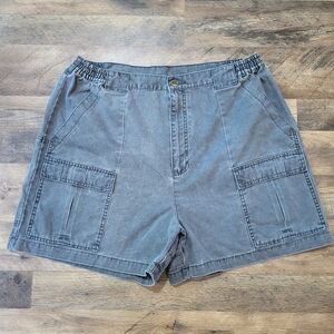 Vintage L.L. Bean Women's Outdoor Cotton Cargo Faded Black Shorts Size 20